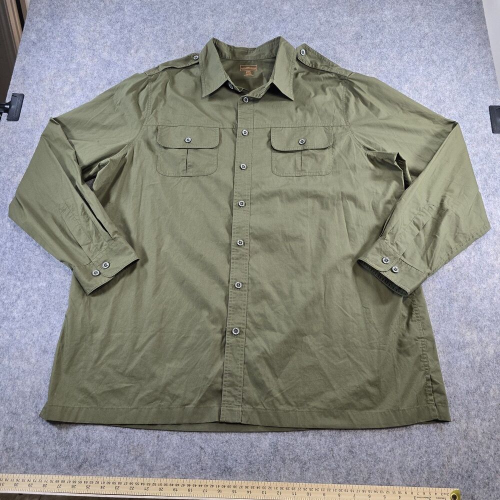 Boulder Creek 79-5308-6 Men's Olive Green Button Up Long Sleeve Shirt 2XLT